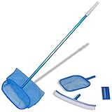 Pool-Reinigungs-Set, 2 Blatt-Skimmer, 1 Teleskopstange, Teleskopstange: 1,2 - 3,6 m