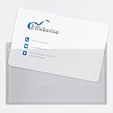 KLEBERINO Visitenkartentaschen selbstklebend transparent | Breite Seite offen |...