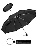FARE Regenschirm (schwarz) - öffnet & schließt automatisch - kompakt,...