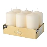 Papstar Stumpenkerzen / Säulenkerzen creme, Abmessungen 6 x 11.5 cm, für Haushalt,...