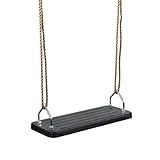 HUDORA Brettschaukel in Schwarz - Outdoor Kinder-Schaukelsitz aus Gummi - TÜV...
