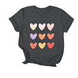 Valentinstagsshirt für Damen, Herz-Grafik-T-Shirt, niedlich, bedruckt, lässig,...