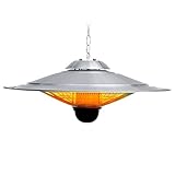 YXFF Deckenheizstrahler Halogen Elektrische Hängeheizung Aluminium inkl. Fernbedienung |...