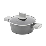 FLORINA Aluminiumtopf Serrano 2,1 l 20 cm I Töpfe mit Soft-Touch-Griffen I Leichter und...