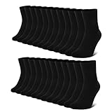 FALARY Socken Herren 43-46 Baumwolle Schwarz Sportsocken Damen Herrensocken 12 Paar Sport...