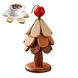 Topfuntersetzer im Baum-Design, Topfuntersetzer Set in Baumform - Holz Tischsets Isolierte...