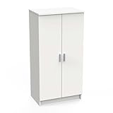Multifunktions-Kleiderschrank mit zwei Türen mit sechs Einlegeböden, Farbe...