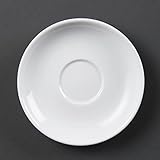 Olympia Whiteware Espresso-Kaffee-Untertassen-Set (12 Stück), weiß, passend für die...