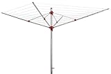 Blome Wäschespinne Idea 60 Meter rot, Wäschetrockner mit Eindrehhülse & Schutzhülle