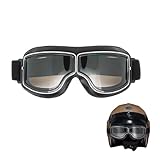 Leikurvo Motorradbrille, Motocross Brille Retro Motorradbrille Fliegerbrille...