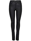 ONLY Damen Beschichtete Skinny Fit Jeans | PU Kunstleder Hose | Coated Mid Rise Stretchy...