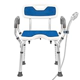 EasyVibe Duschstuhl für Senioren, Duschsitz, Duschstuhl mit Armlehnen und Rückenlehne,...