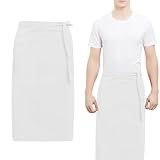 Kittelschürze Damen Herren, 70x73cm, Halbe Kochschürze, Langen Bändern und Taschen,...