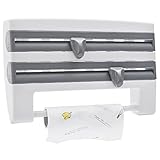Wandrollenhalter Küche, 3-Fach Schneidabroller für Alufolie, Frischhaltefolie,...