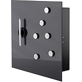 BALOU Schlüsselkasten modern mit Glas Magnettafel - Memoboard magnetisch mit 6 Magneten...
