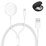 2 in 1 Watch Ladekabel, Tragbares Ladekabel für Apple Watch 7/SE/6/5/4/3/2/1/ iPhon.e...