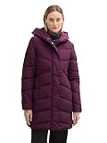 TOM TAILOR Damen Puffer Parka mit Kapuze, 35796 - BlackBerry, S