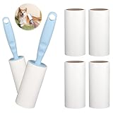 TNOMSNO Fusselrolle, Fusselrolle Tierhaare mit 2 Abroller und 6 Rollen, Fusselrolle...