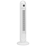 HOMCOM Turmventilator, Standventilator mit 3 Belüftungsstufen, Fernbedienung, 55W...