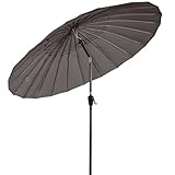 Angel Living Shanghai 250cm Sonneschirm Gartenschirm mit Kurbel,UV-Schutz, Terrassenschirm...