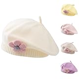 Kunyeah Kleine Mädchen Beret Hut Winter Warm Beanie Cap Kleinkind Französisch Stil...