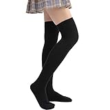 Soudittur Damen Kniestrümpfe Overknee Strümpfe Warme Knitting High knee Socks Mädchen...