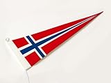 FLAGLY Premium Langwimpel Norwegen 115g/m² Stoffgewicht, robustes und...