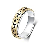 LuckyAmor Angstring für Frauen, Spinnerringe: rotierende Ringe aus Edelstahl, 6 mm,...