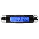 2 in 1 Auto Auto Thermometer Uhr, Auto Digitaluhr LCD Display Typ 2 in 1 Uhr Thermometer...
