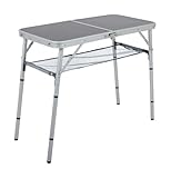 Bo-Camp Campingtisch Klapptisch Koffertisch Mit 4 Höhen Alu 80 x 40 cm Grau