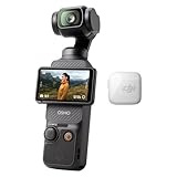 DJI Osmo Pocket 3 + Mic Mini Sender (Polarweiß), Vlogging Kamera, Wireless...
