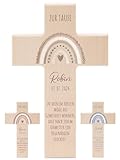 wunderwunsch® - Personalisiertes Taufkreuz mit hochwertigem Spezial-Druck aus...
