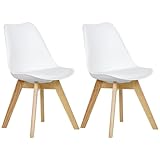 WOLTU BH29ws-2 2 x Esszimmerstühle 2er Set Esszimmerstuhl Design Stuhl...