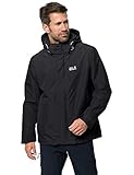 Jack Wolfskin Herren Arland 3in1 M wasserdichte Doppeljacke, Black, S