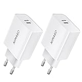 Nimaso USB C Ladegerät 20W, USB C Netzteil Schnellladegerät 2 Stück PD 3.0...