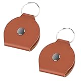 WLLHYF 2 Stück Leder-Schlüsselanhänger, Ringhalter Schmuck-Reisetasche...
