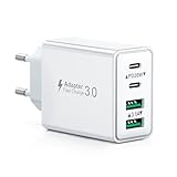 USB C Ladegerät, 40W 4 Ports Schnellladegerät, Mehrfach Stecker Mit Power...