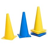 8LevelUp Pylonen 8er Set - 38 cm Hütchen (4 gelbe und 4 Blaue Kegel) -...