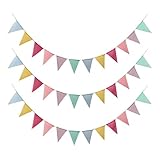 Wimpelkette Outdoor,3 Stück Pack Wimpelkette Stoff ,Wimpel Girlande Deko,Wimpelkette für...