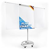 MOB Flipchart Ständer Whiteboard fahrbar mit Rollen Ständer 73x105cm | Höhenverstellbar...