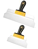 QWORK® Trockenbau Spachtel Set, 250mm 400mm Edelstahl Flächenspachtel Glättspachtel mit...