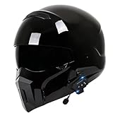 Motorrad Halbhelm Bluetooth Offener Motorradhelm Für Erwachsene Mit Sonnenblende 3/4...