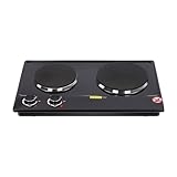 2500W Elektroherd Doppelkochplatte Kochplatte mit 2 Kochfeldern Infrarotheizung Doppel...