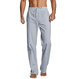 Herren Leinen Sommerhose Elastischer Bund Atmungsaktiv Leicht Sommerhose Weites Bein...