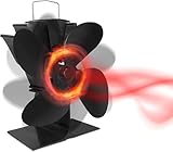 HENGMEI Kaminventilator Ventilator Heizbetriebener Ofenventilator mit 4 Flügeln für...