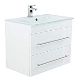 emotion | Waschbecken mit Unterschrank in Weiß Hochglanz | Made in Germany |...