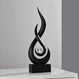 FJSPERM Schwarz Dekor Moderne Flamme Statue Dekorationen für Wohnzimmer,...