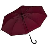 Idena 50110 - Stockschirm in Bordeaux mit Durchmesser 100 cm, Regenschirm mit...