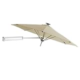 NDRFAWY Sonnenschirm, Gartenschirm, 250 cm, Solar-LED-Leuchten und Metallstange,...