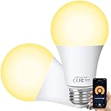 Alexa Smart LED Lampen E27, WLAN Glühbirne Dimmbar, 10W Warmweiß Licht, Timing...